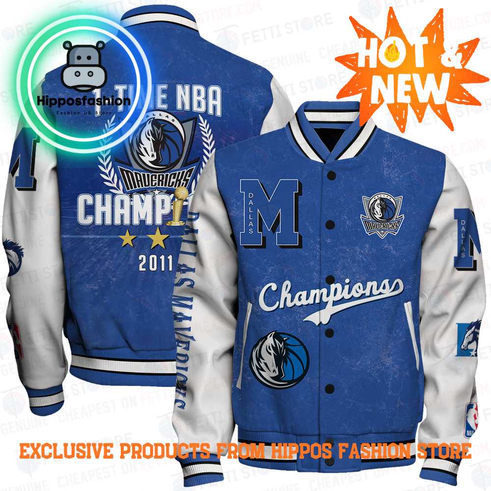 Dallas Mavericks NBA Champions Print Varsity Jacket