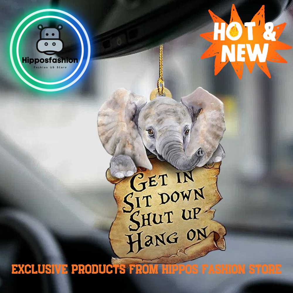 Elephant Get In Elephant Lover Two Sided Car Ornament