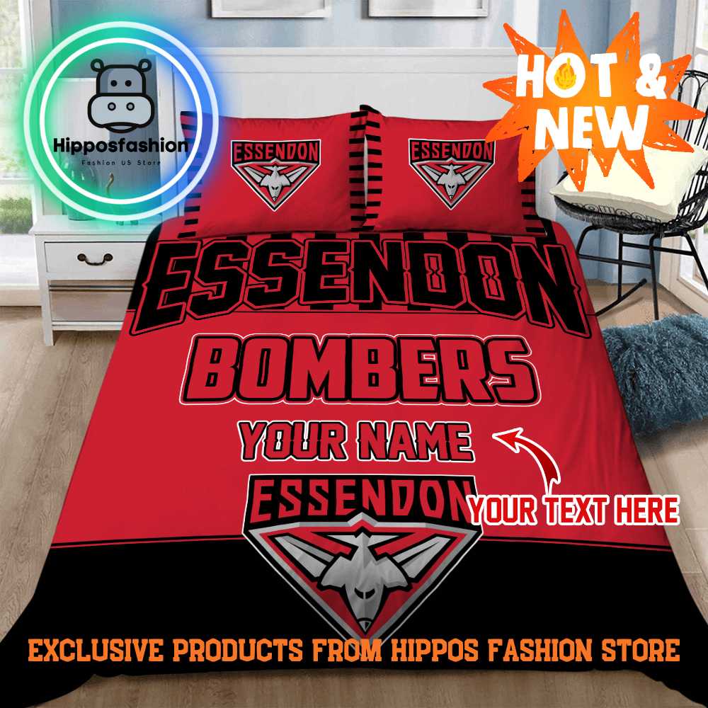 Essendon Bombers AFL Personalized Bedding Set