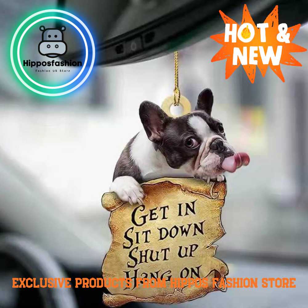 French Bulldog Get In Two Sided Car Ornament_