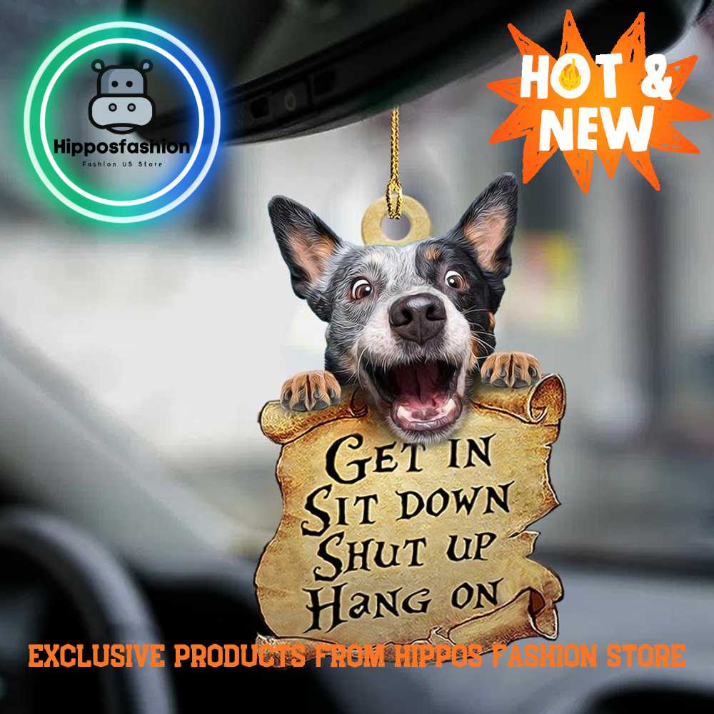 Heeler Get In Dog Moms Two Sided Car Ornament