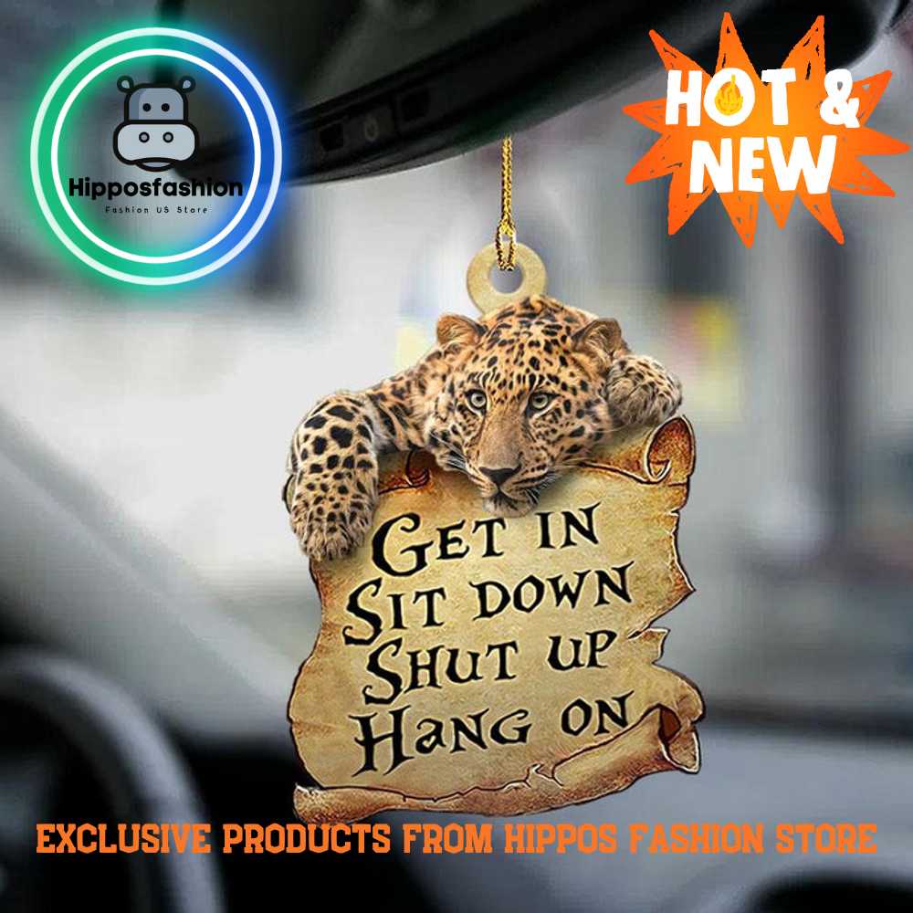 Leopard Get In Leopard Lover Two Sided Car Ornament_