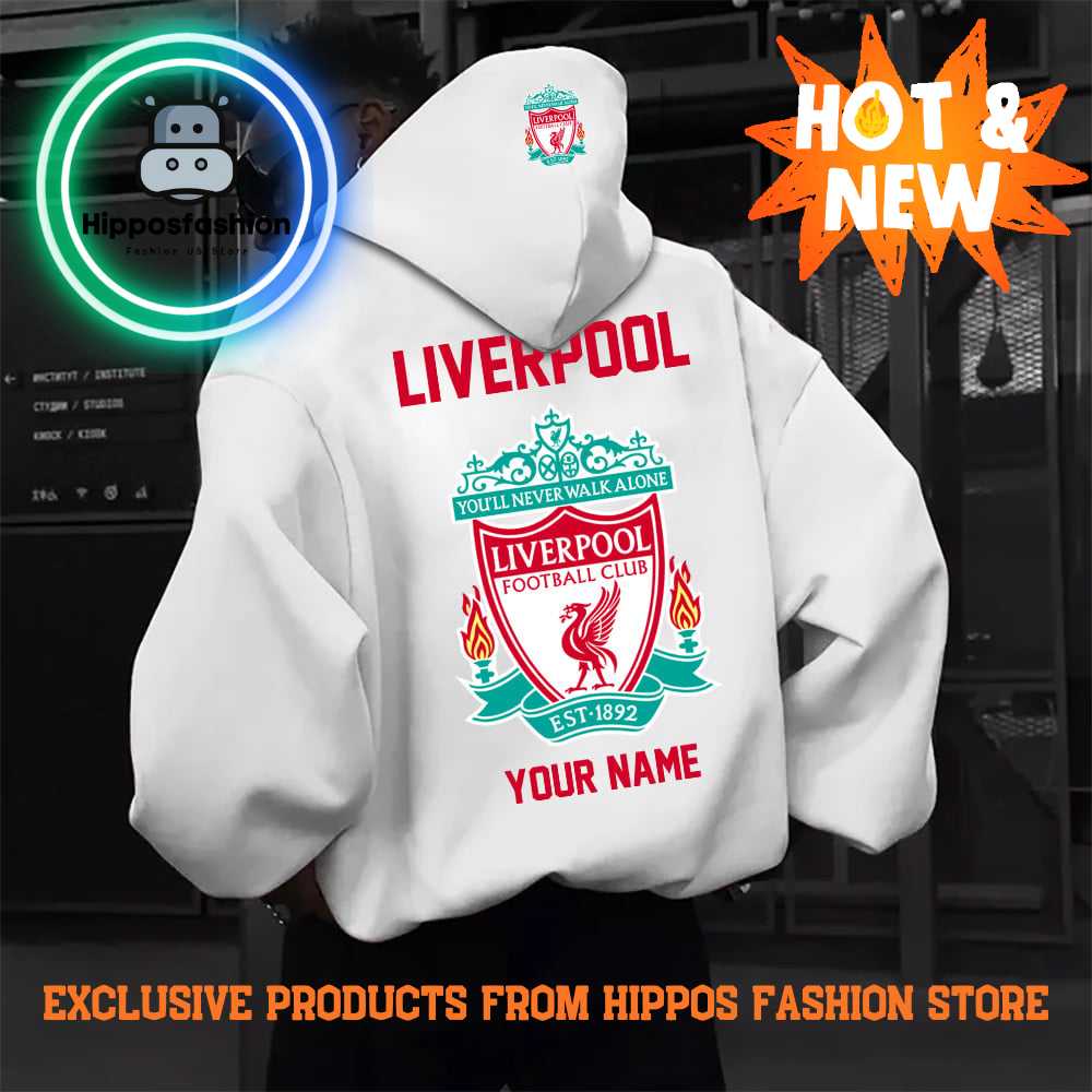 Liverpool EPL Special Personalized New White Hoodie