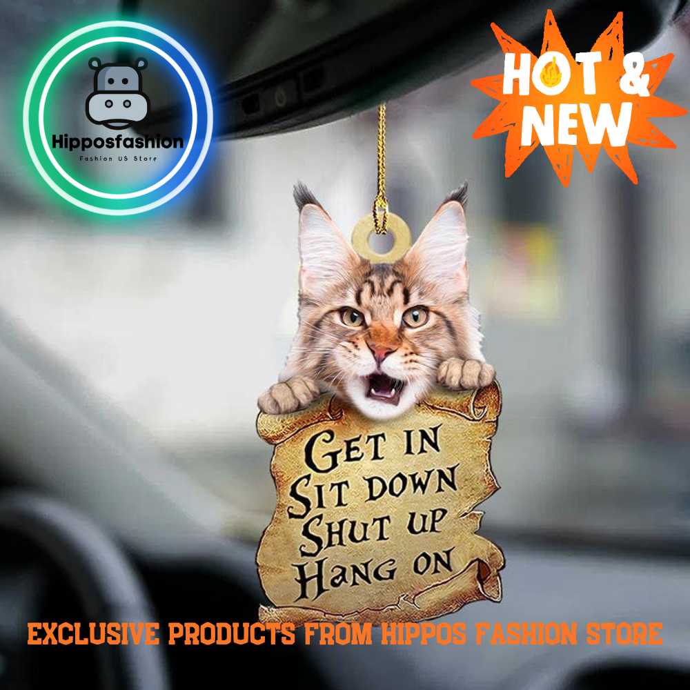 Maine Coon Get In Two Sided Car Ornament