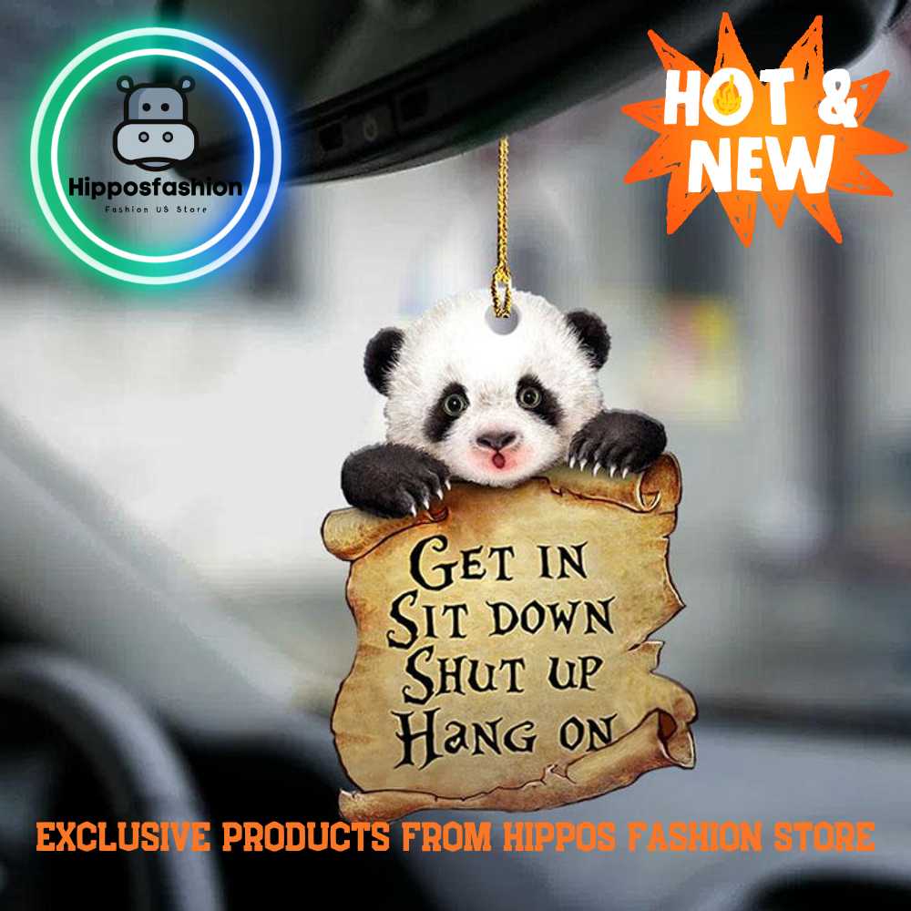 Panda Get In Panda Lover Two Sided Car Ornament