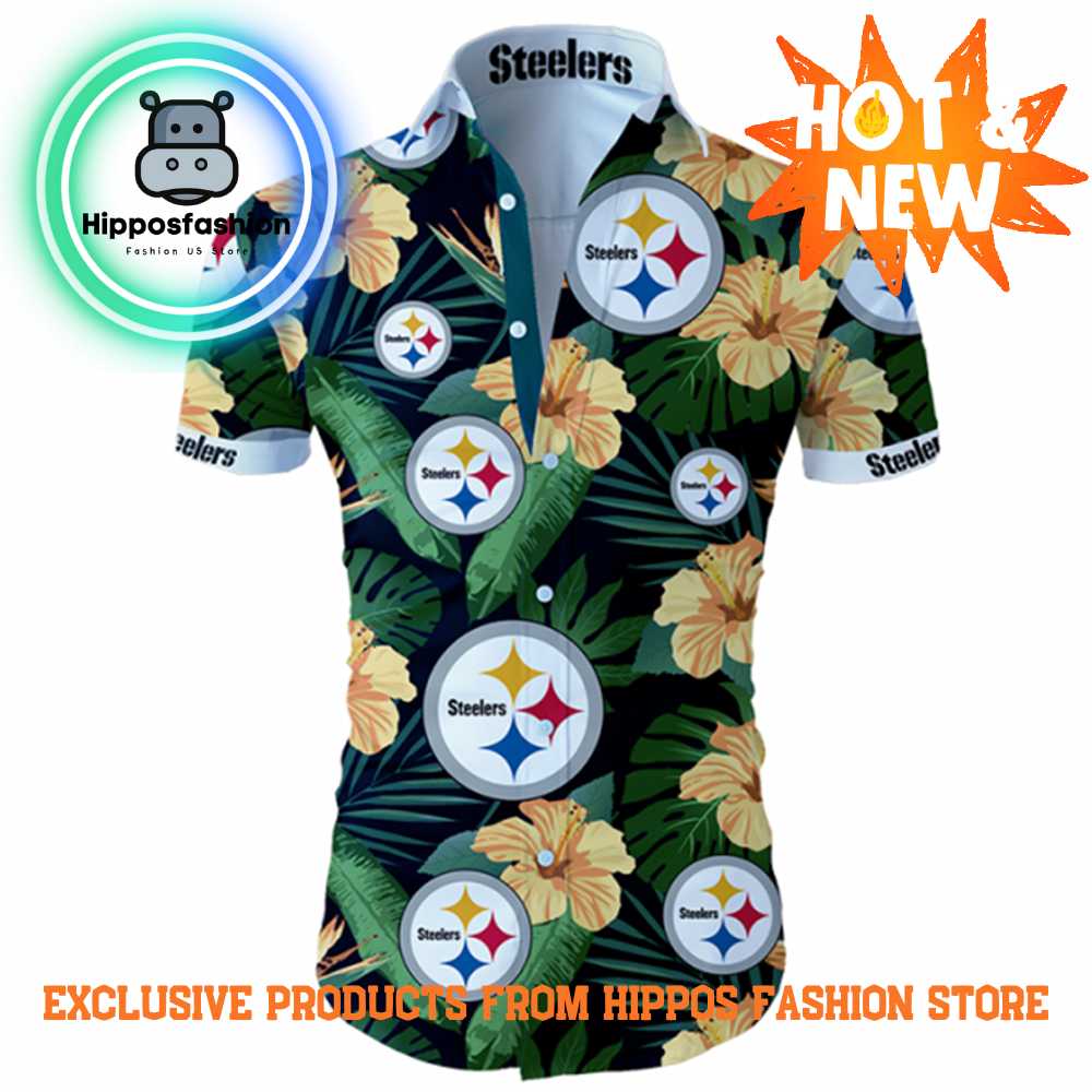 Pittsburgh Steelers Tropical Hawaiian Shirt Flower Hawaiian Shirt