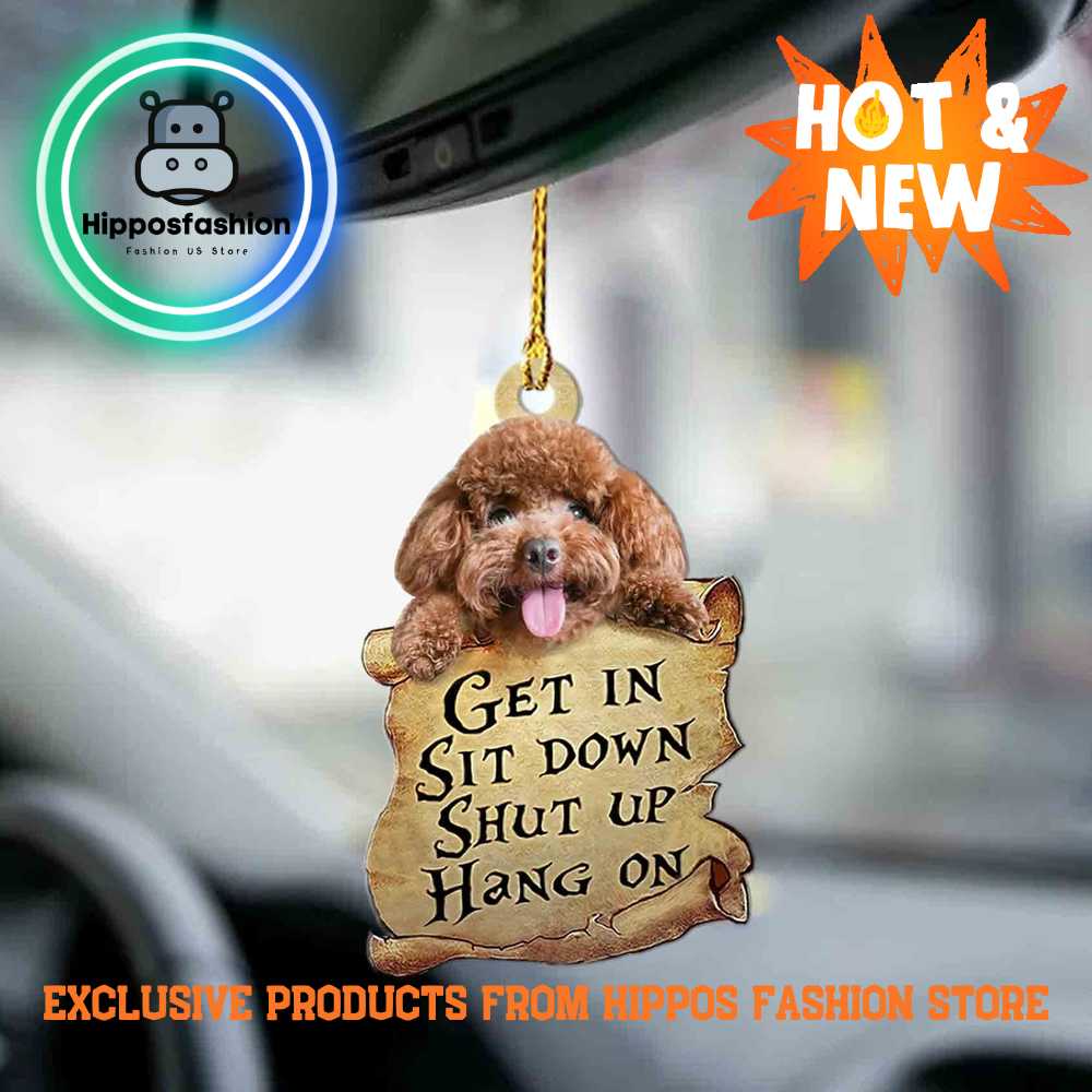 Poodle Get In Dog Moms Two Sided Car Ornament_