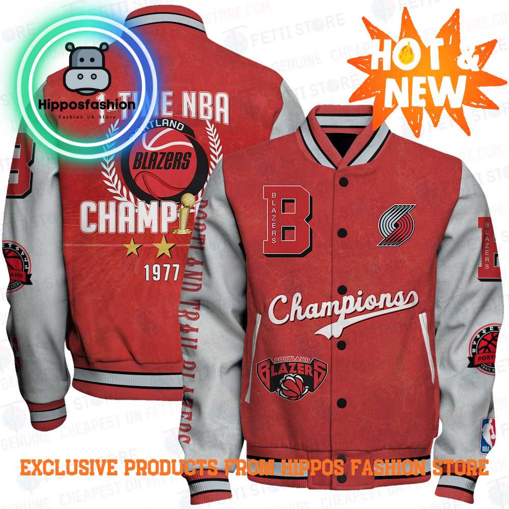 Portland Trail Blazers NBA Champions Print Varsity Jacket
