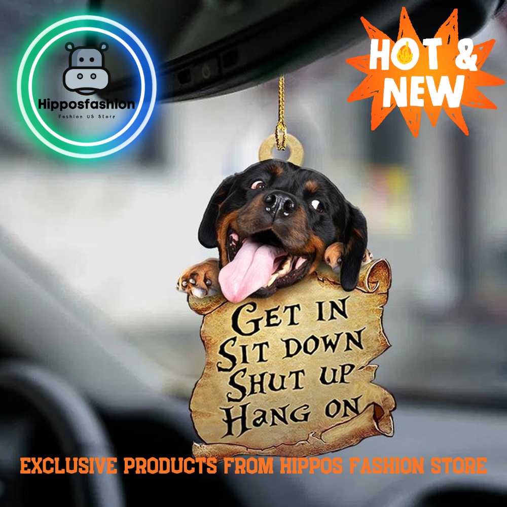 Rottweiler Get In Rottweiler Lover Two Sided Car Ornament