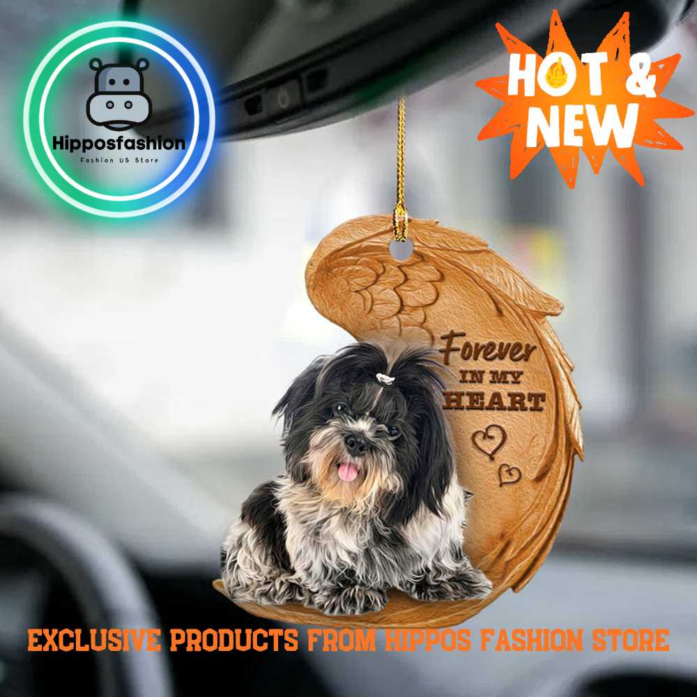 Shih Tzu Forever In My Heart Hanging Car Ornament
