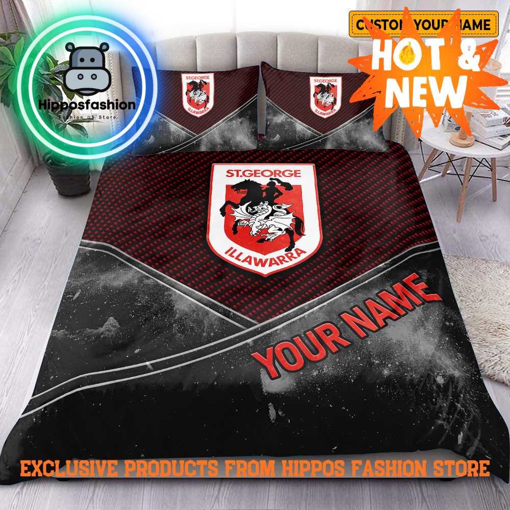 St George Illawarra Dragons New NRL Custom Name Bedding Set