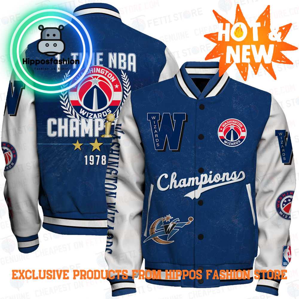 Washington Wizards NBA Champions Print Varsity Jacket