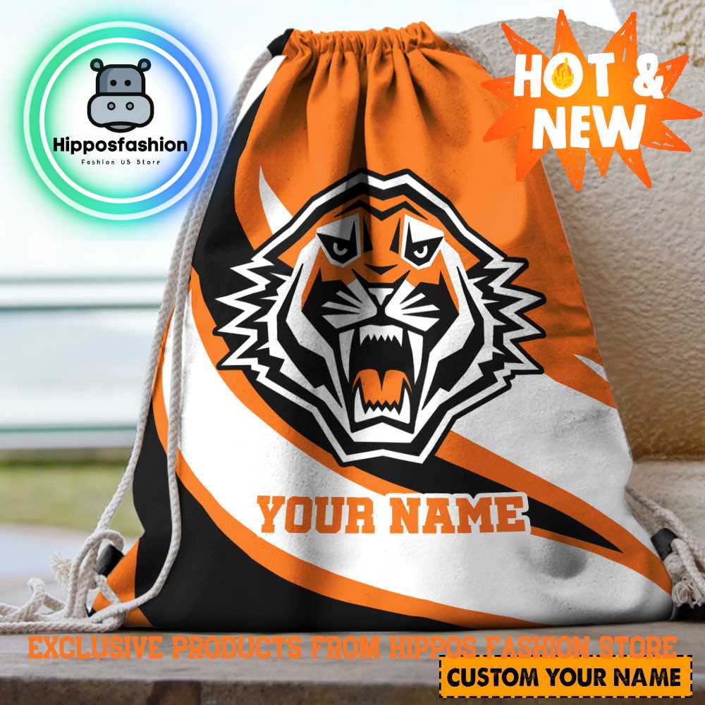 Wests Tigers NRL Custom Name Backpack Bag