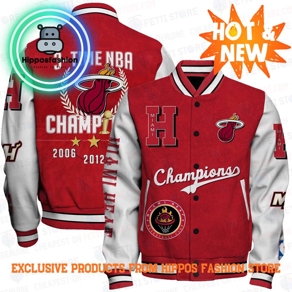 Miami Heat NBA Champions Print Varsity Jacket