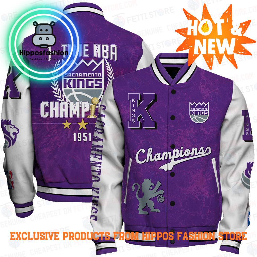 Sacramento Kings NBA Champions Print Varsity Jacket