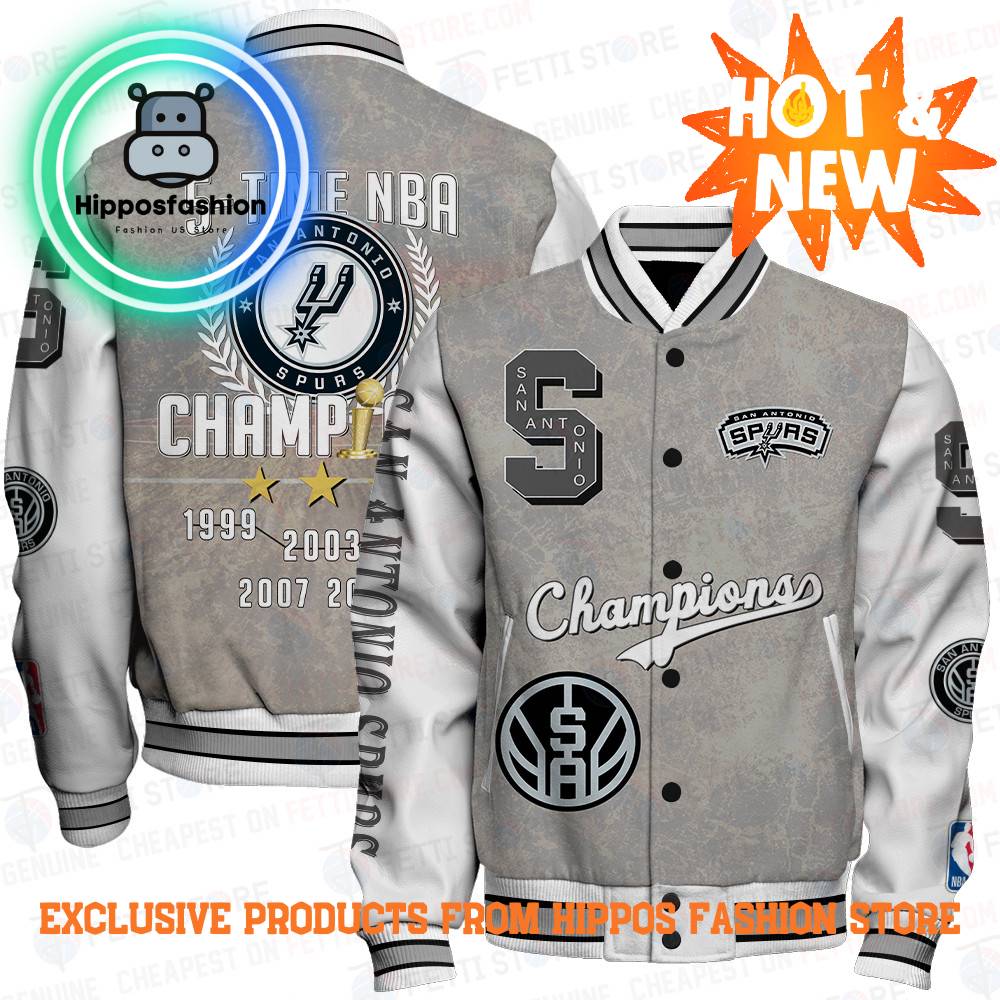San Antonio Spurs NBA Champions Print Varsity Jacket