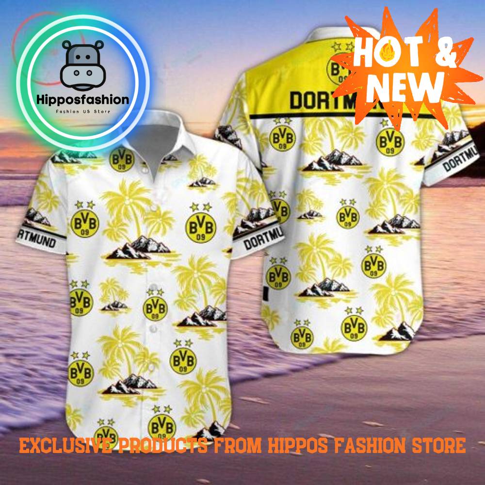 Borussia Dortmund Coconut Tree Island Hawaiian Shirt