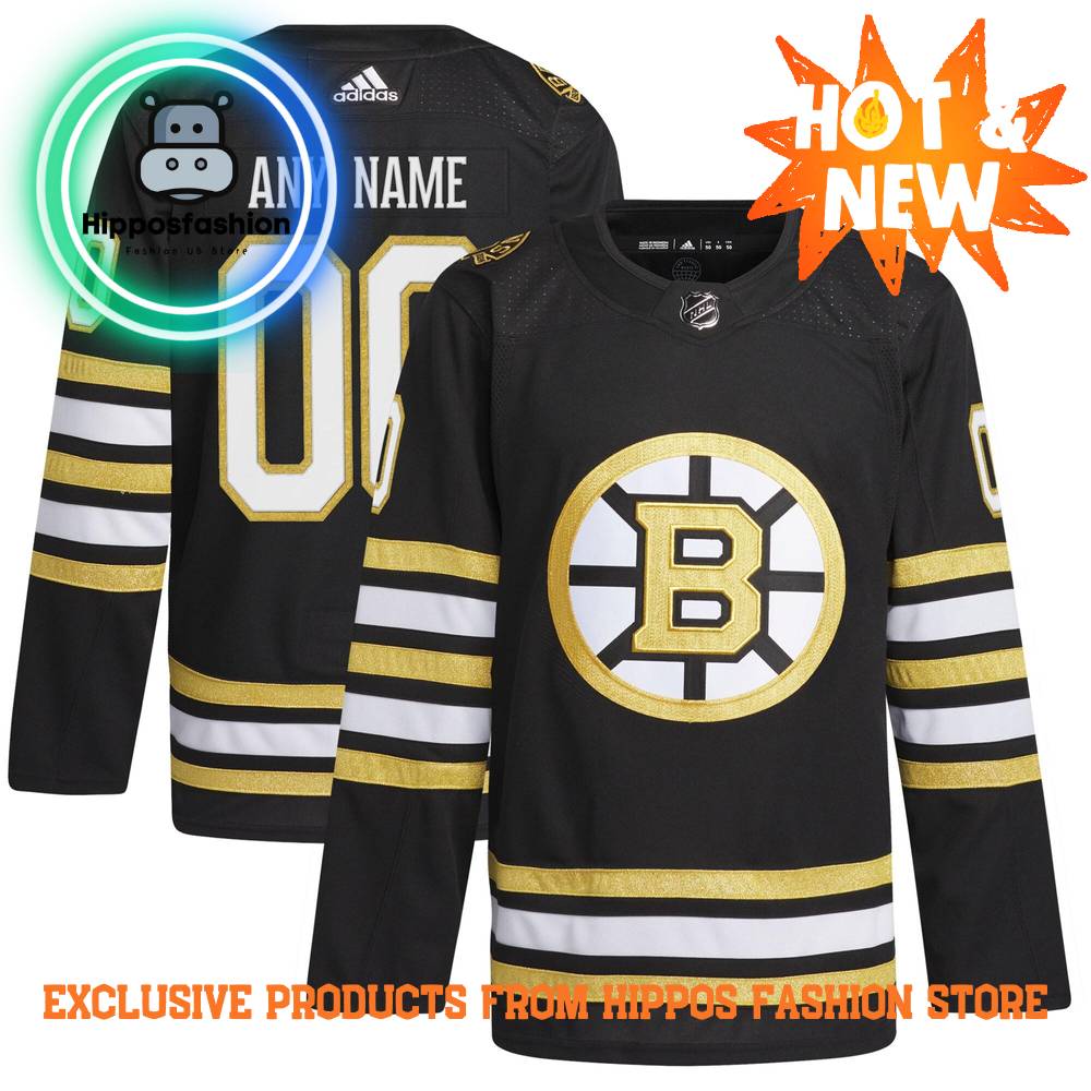 Boston Bruins Adidas Black th Anniversary Hockey Jersey