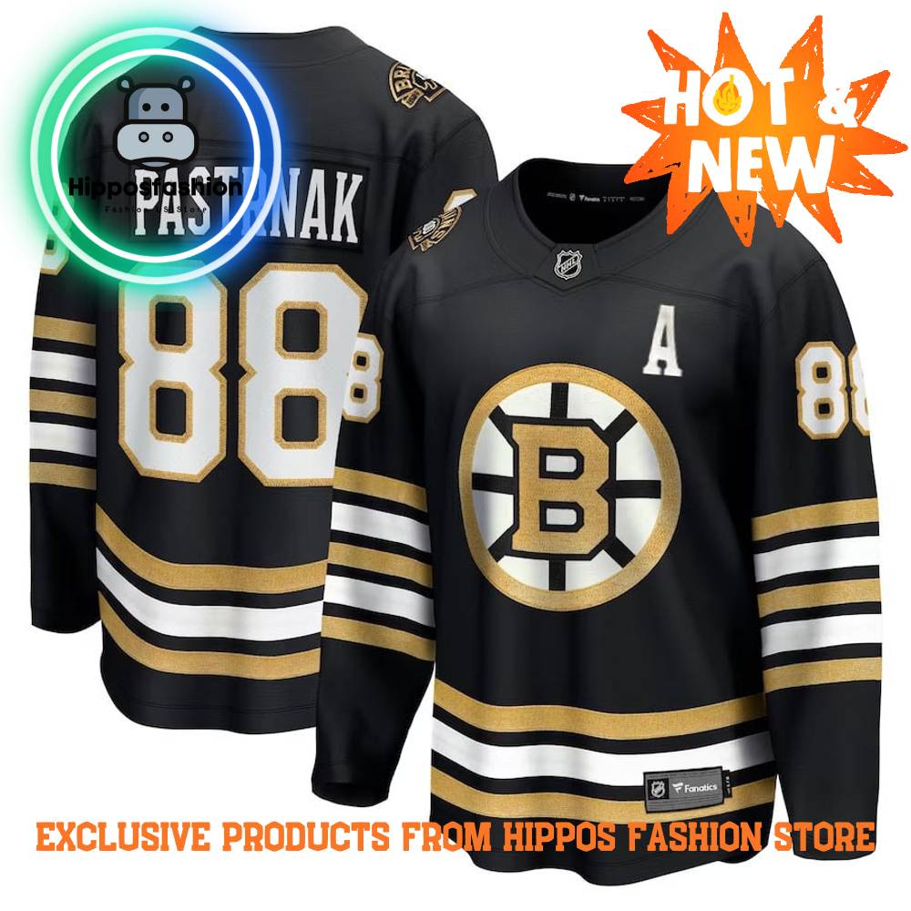 Boston Bruins David Pastrnak Fanatics Branded Black th Anniversary Hockey Jersey