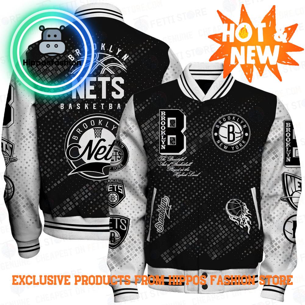 Brooklyn Nets NBA Baseball Jacket