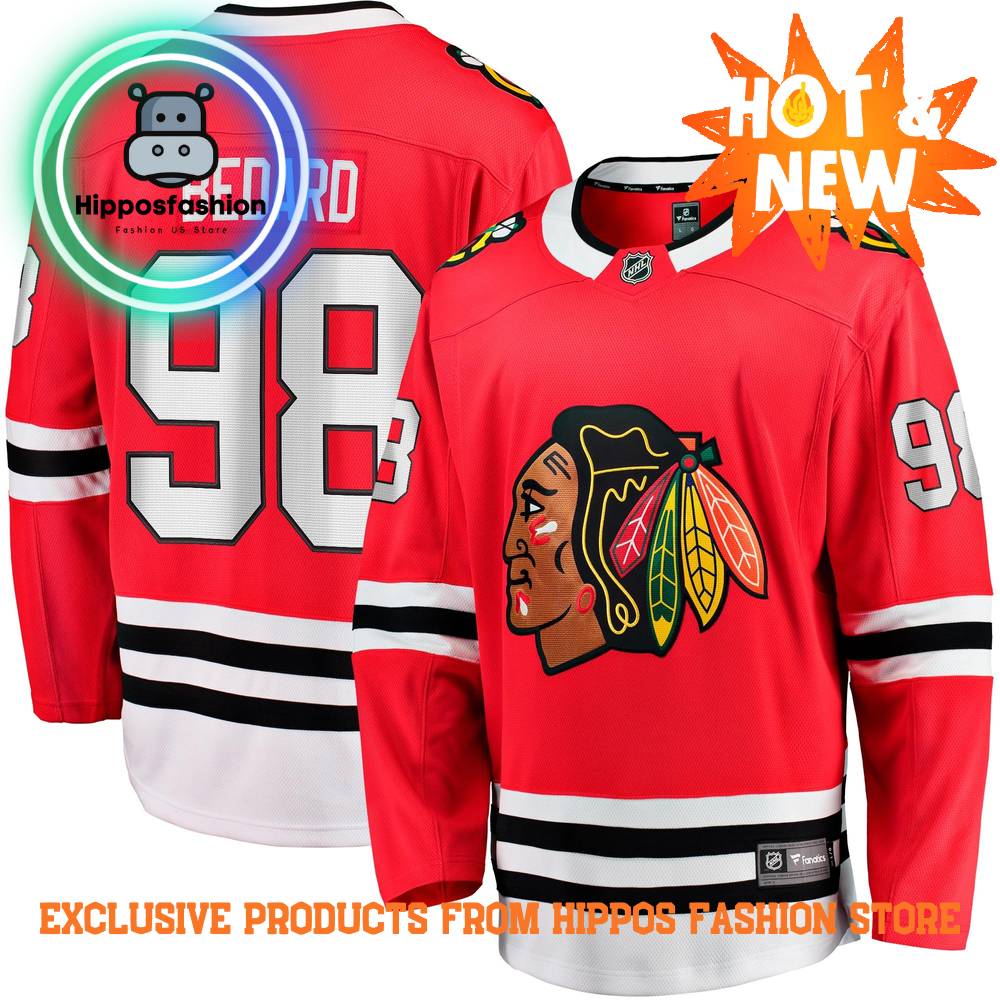 Chicago Blackhawks Connor Bedard Fanatics Branded Red NHL Draft Home Hockey Jersey