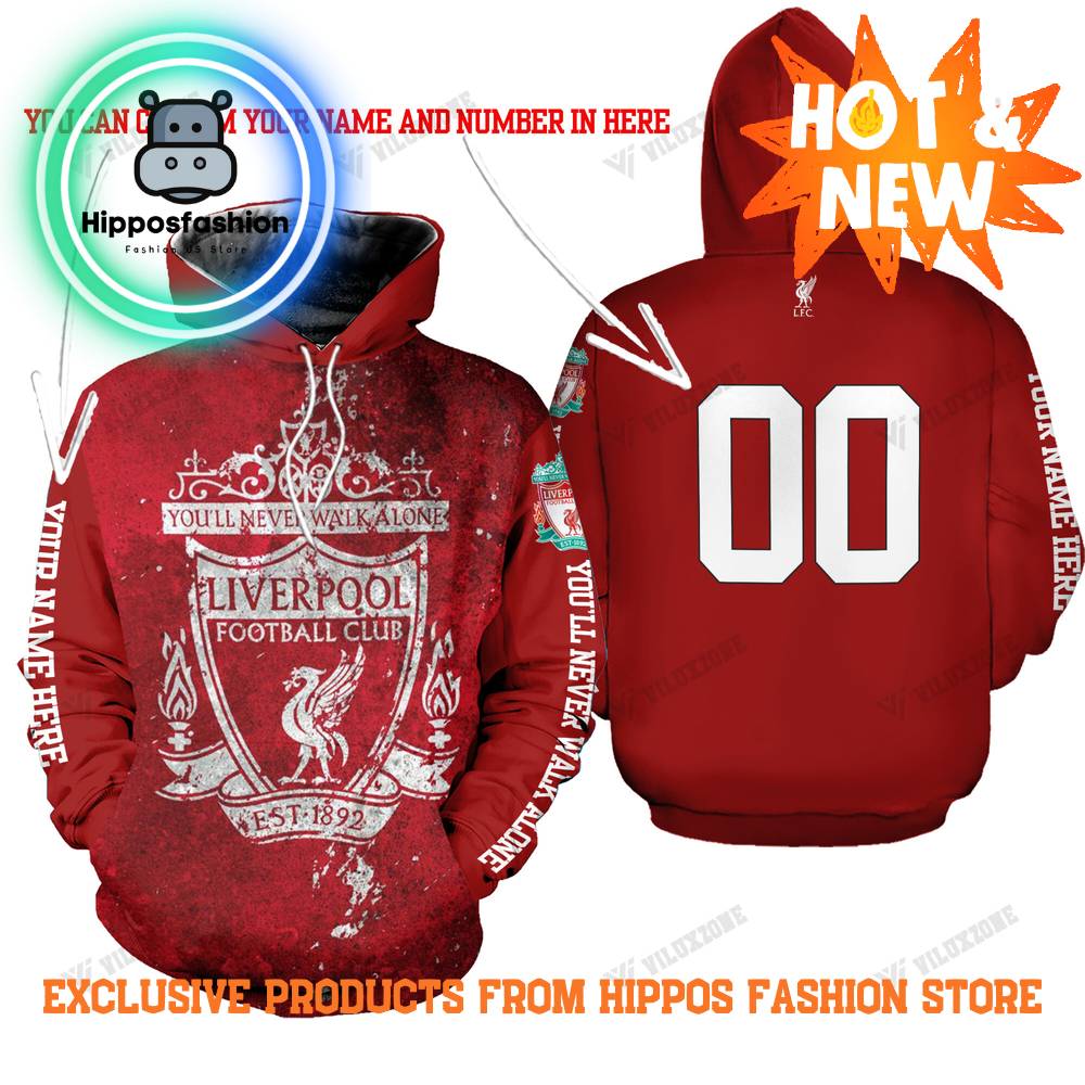 Liverpool Logo Full Printing Custom Name Hoodie