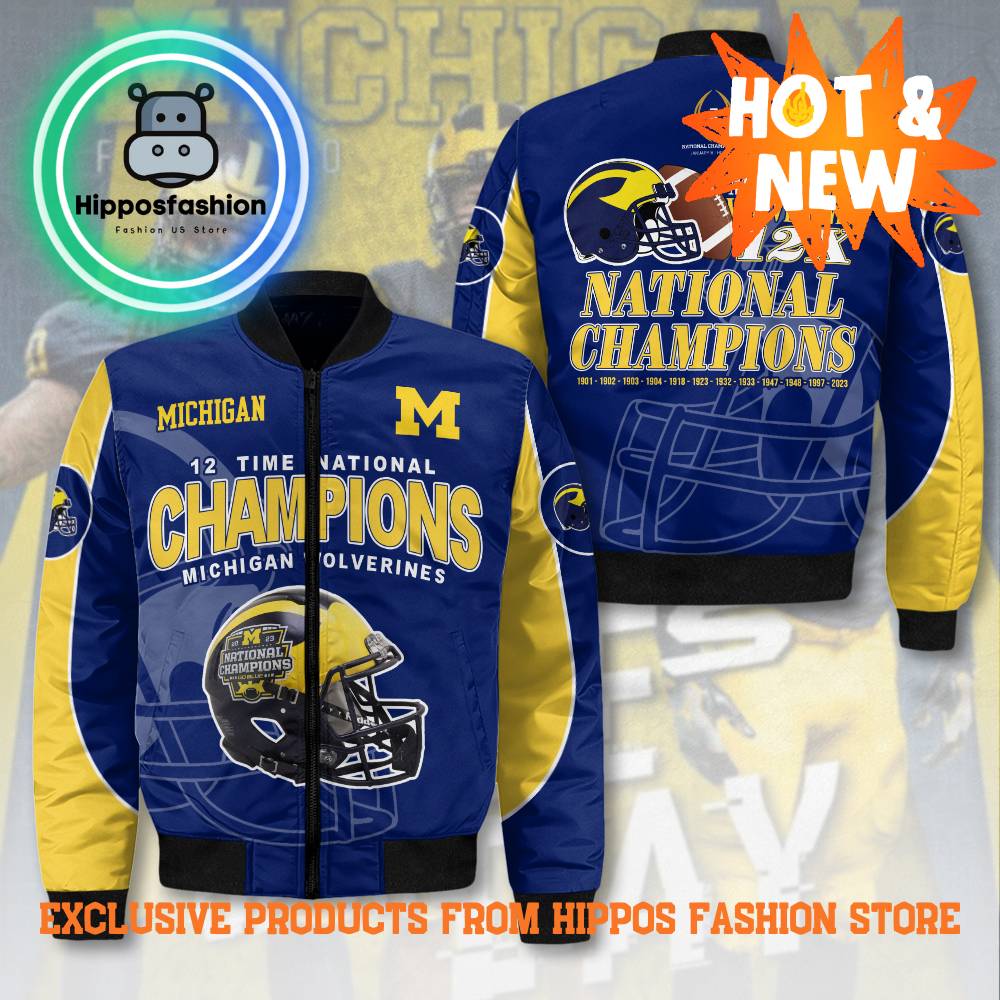 Michigan Wolverines Football Time National Champions Bomber Jacket