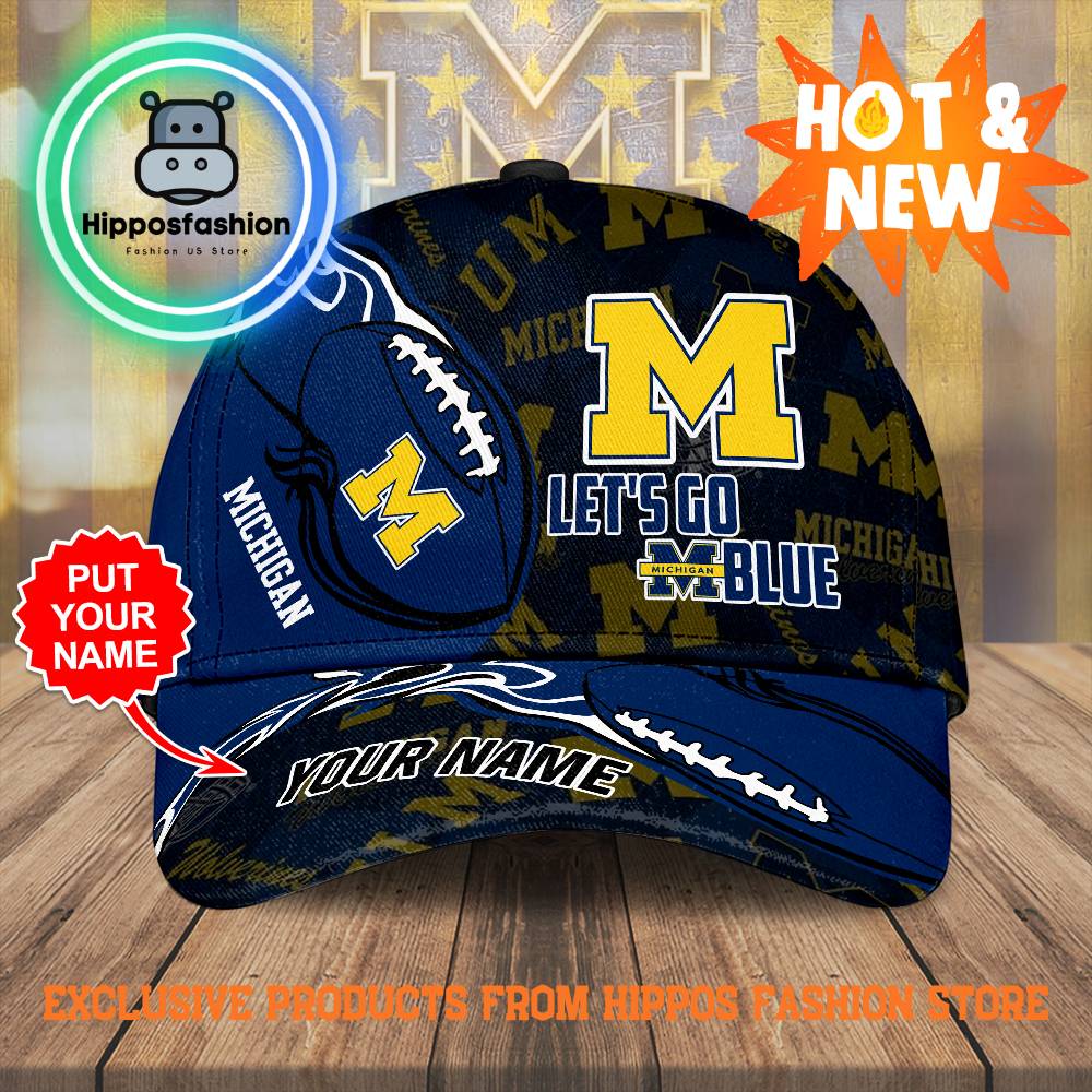 Michigan Wolverines Lets Go Blue Customized Cap