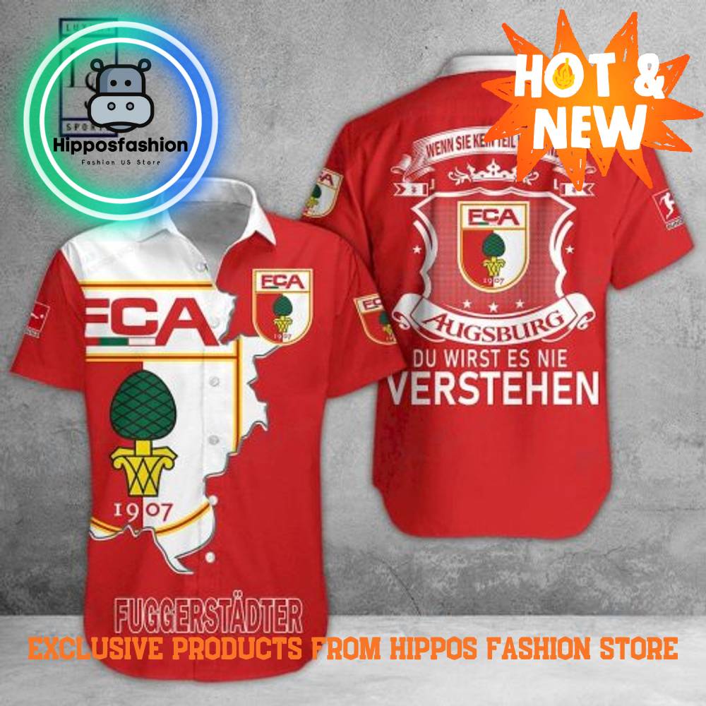 FC Augsburg Red Hawaiian Shirt
