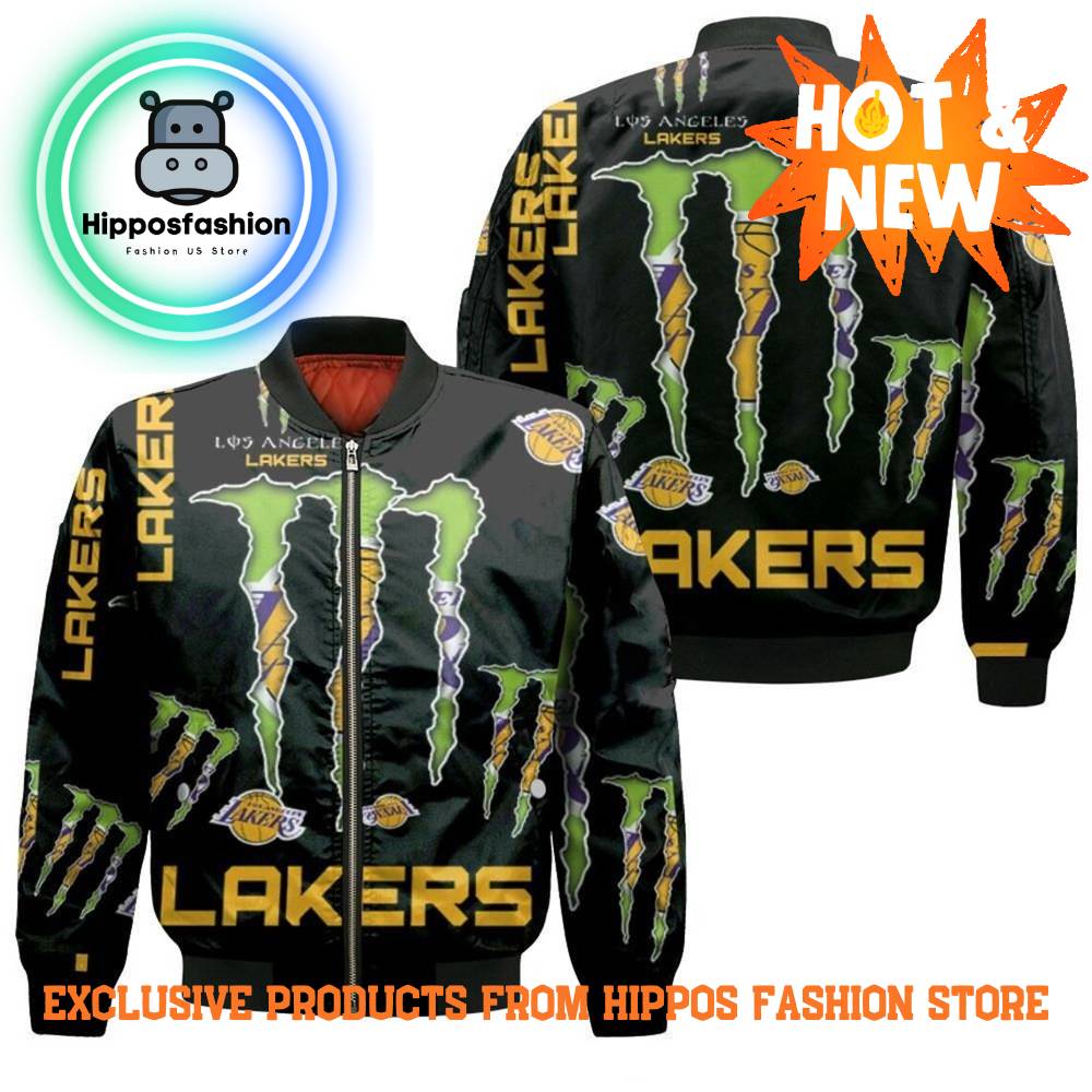 Monster Logo La Lakers Bomber Jacket