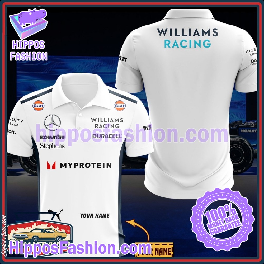 Williams Racing Racing Team Custom Name Polo Shirt